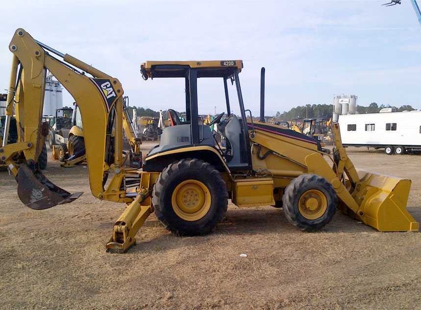Important safety precautions of the Cat 420D backhoe loader for secure work operation