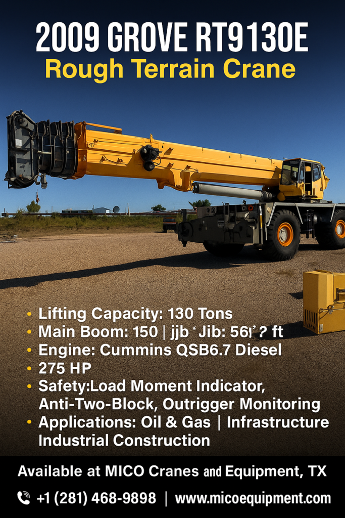 2009 Grove RT9130E Rough Terrain Crane for Sale