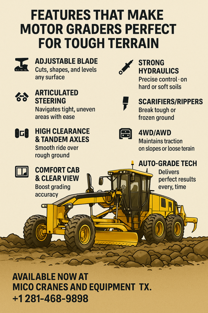 Features that make motor graders perfect for tough terrain