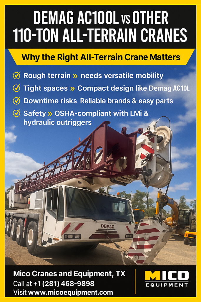Demag AC100L vs Competing 110-Ton AT Cranes Detailed Comparison