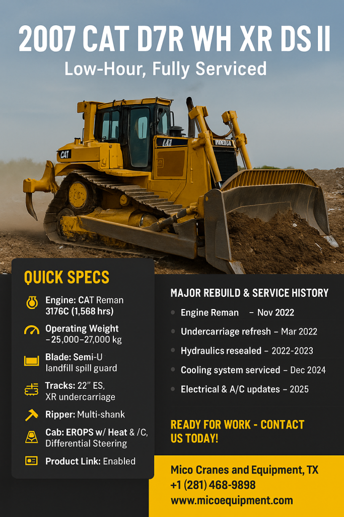 2007 CATERPILLAR D7R XR DS II WH Crawler Dozer for Sale