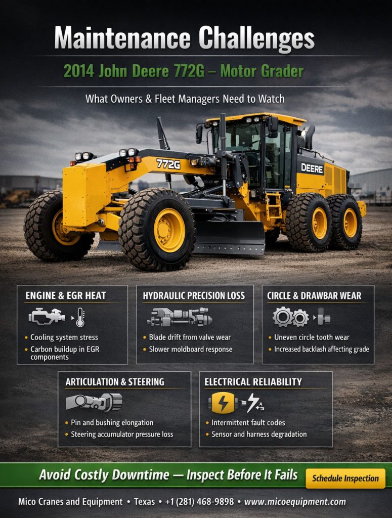 2014 John Deere 772G Motor Grader Maintenance Challenges