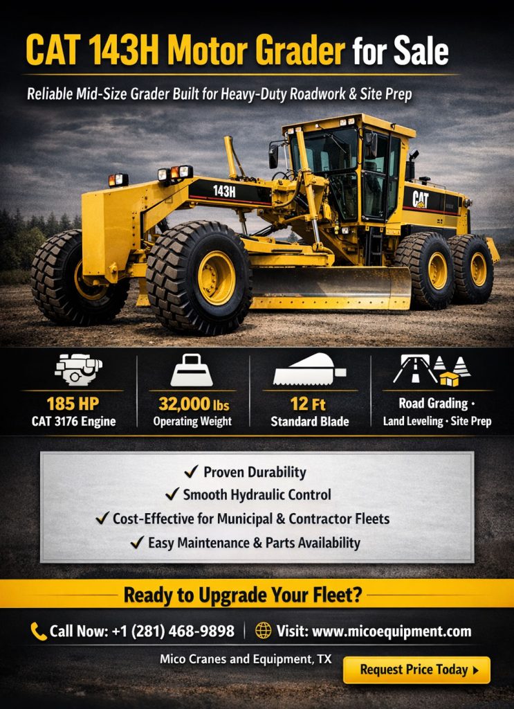 Used CATERPILLAR 143H Motor Grader for Sale