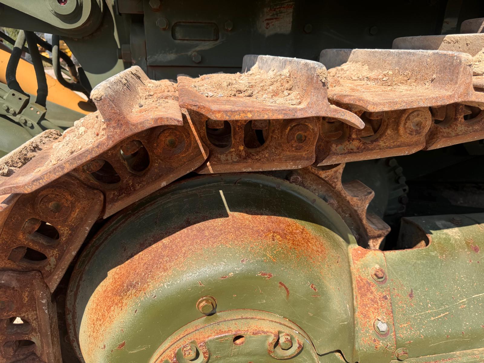 1987 CAT D7G Ex-Army Dozer Front Idler Wheel and Track Tensioner