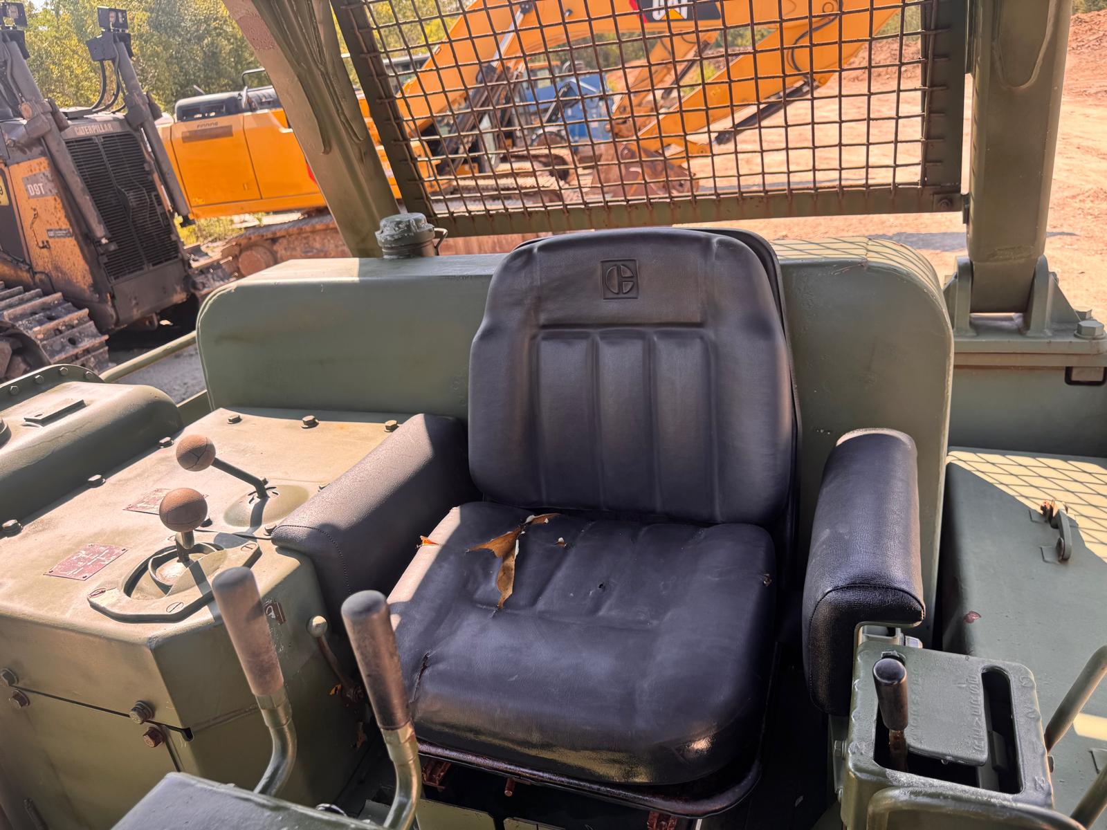 1987 Caterpillar D7G Ex-Military Dozer Black Vinyl Suspension Seat For Sale